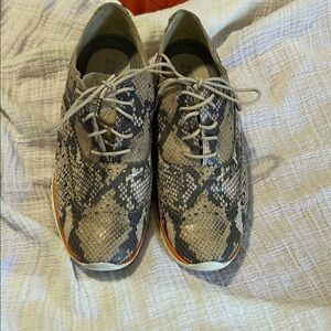Cole Haan Zerogrand Wing tip Oxford Sneakers in Python with orange accent